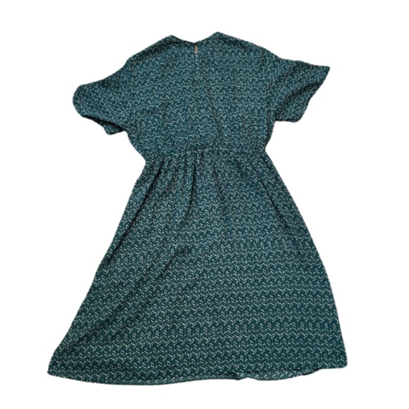 Filippa K Satin Crepe Print Short Sleeve Mini Day Dress | Green | Size M | NWOT - Picture 5 of 7